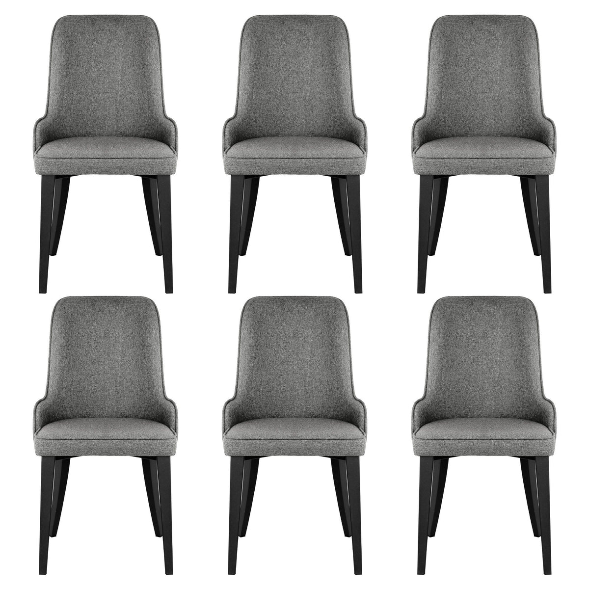 Sienna Linen Dining Chair - Grey (Set of 6)