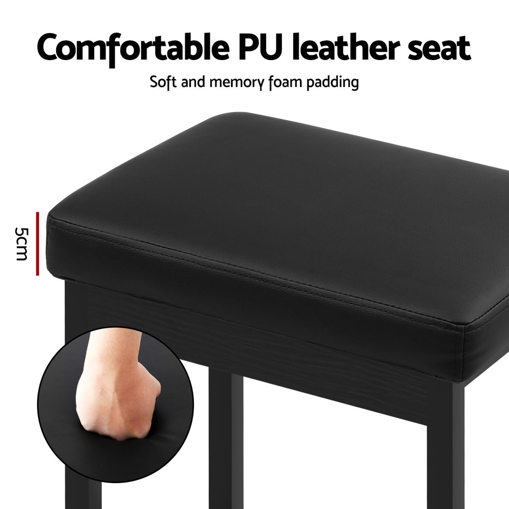 Lydia PU Leather Counter Stool - Black (Set of 4)