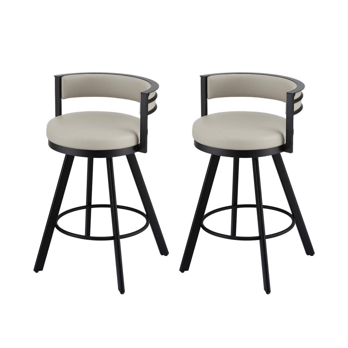 Owen PU Leather Counter Stool - Beige (Set of 2)
