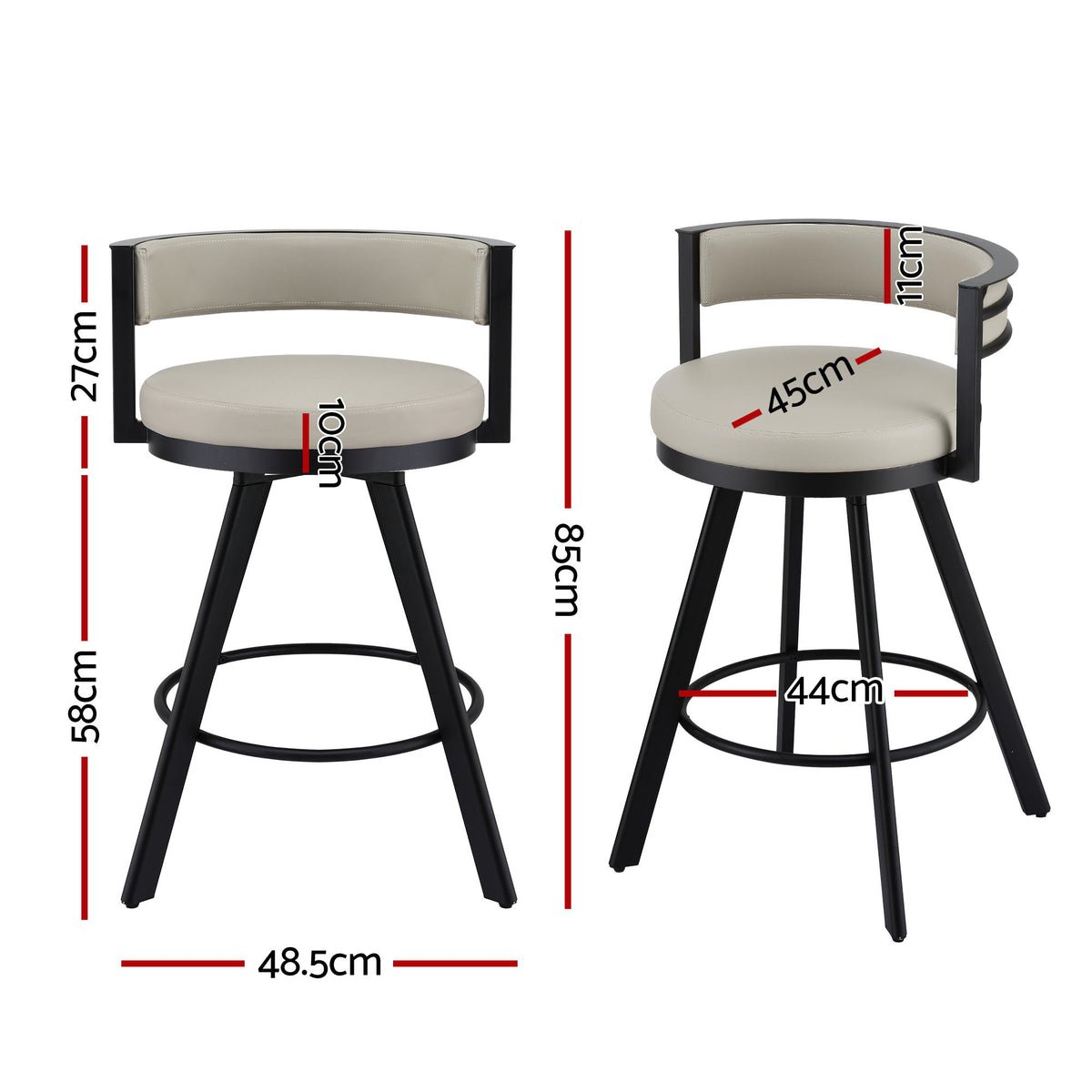 Owen PU Leather Counter Stool - Beige (Set of 2)