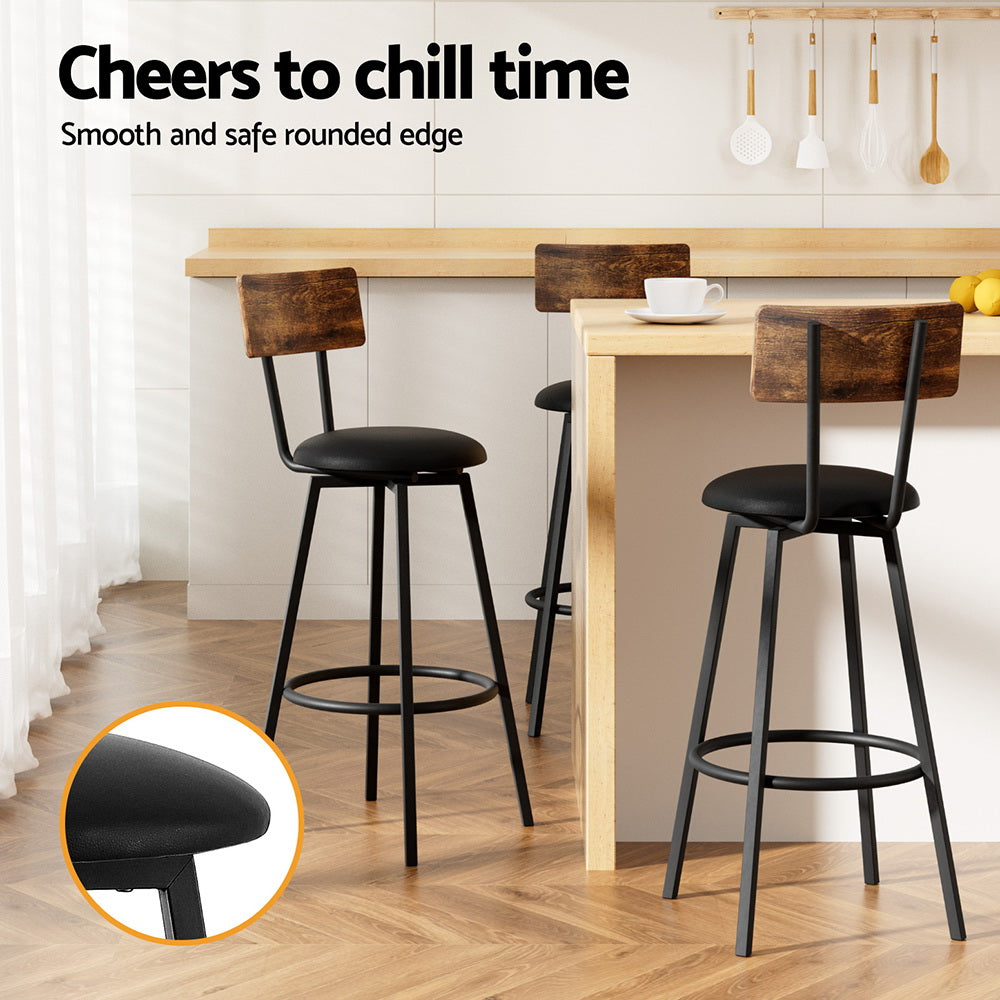 Celeste Upholstered Counter Stool - Black (Set of 2)