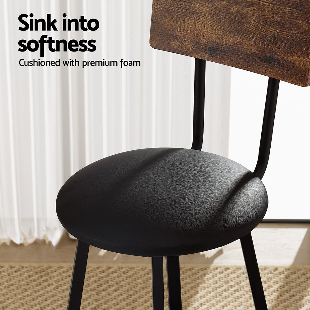 Celeste Upholstered Counter Stool - Black (Set of 2)