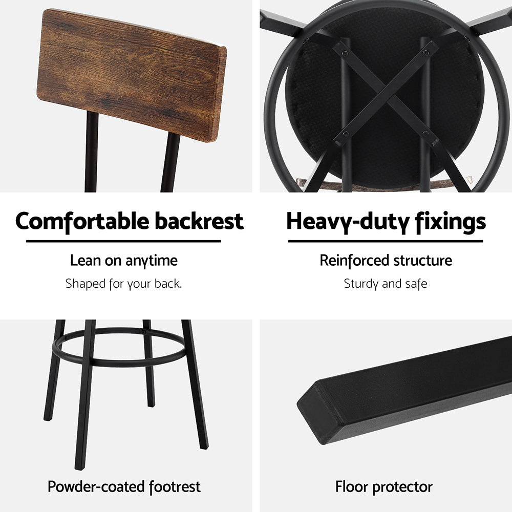 Celeste Upholstered Counter Stool - Black (Set of 2)