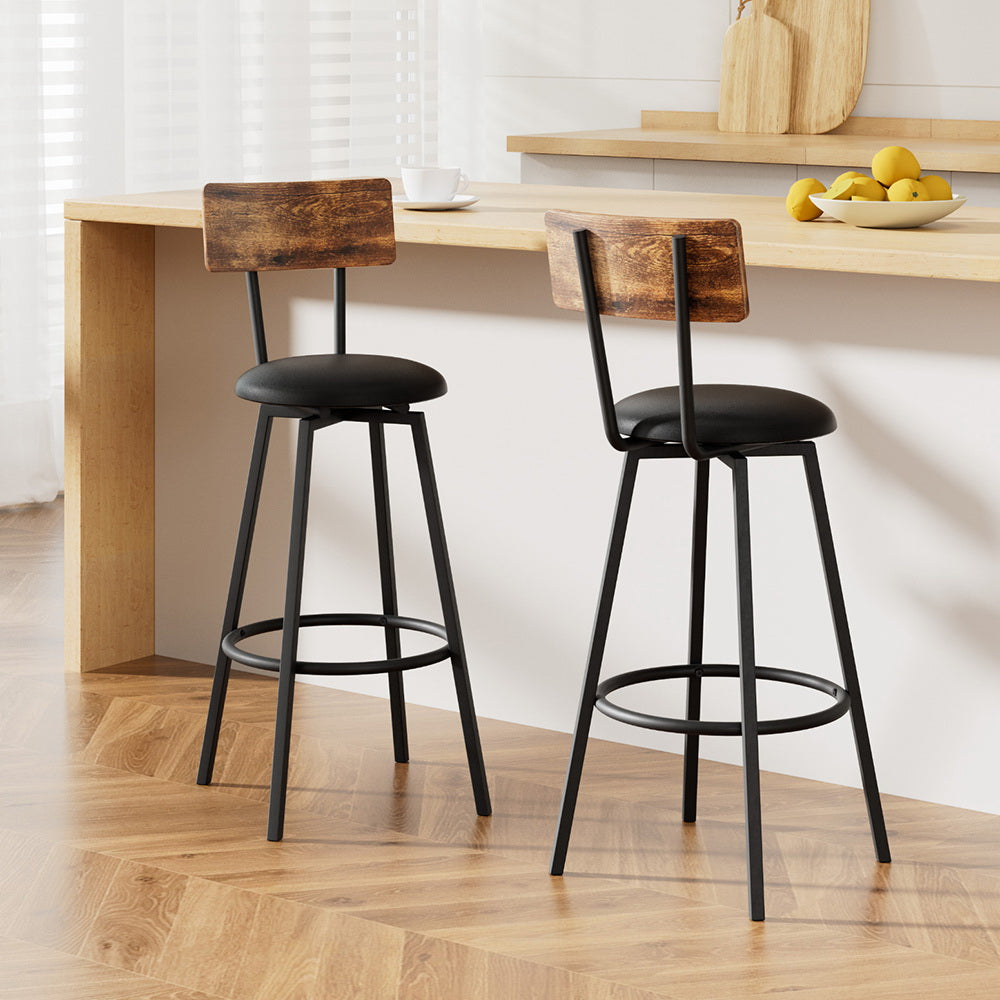 Celeste Upholstered Counter Stool - Black (Set of 2)