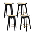 Clara Rattan Counter Stool - Black (Set of 4)