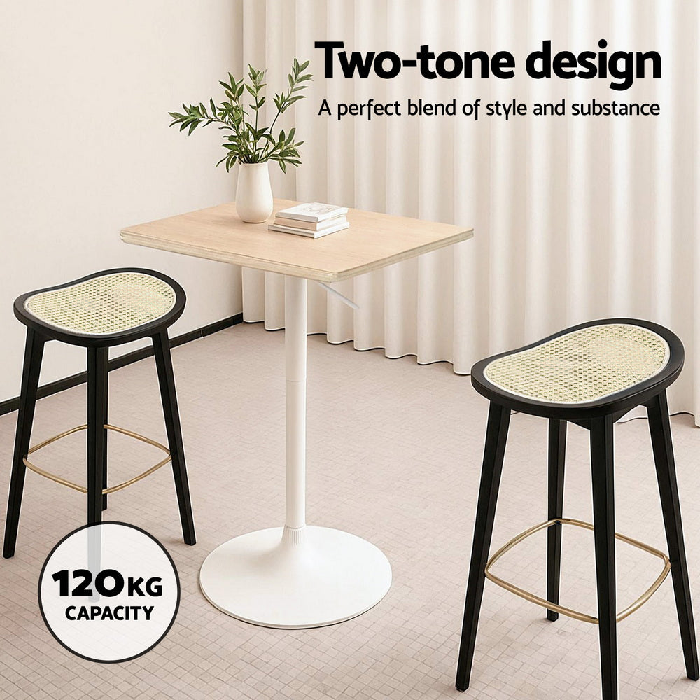Clara Rattan Counter Stool - Black (Set of 4)