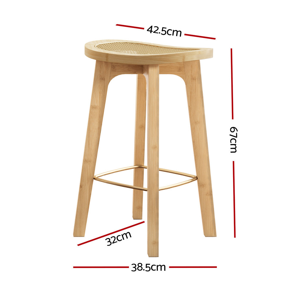 Clara Rattan Counter Stool - Natural (Set of 2)
