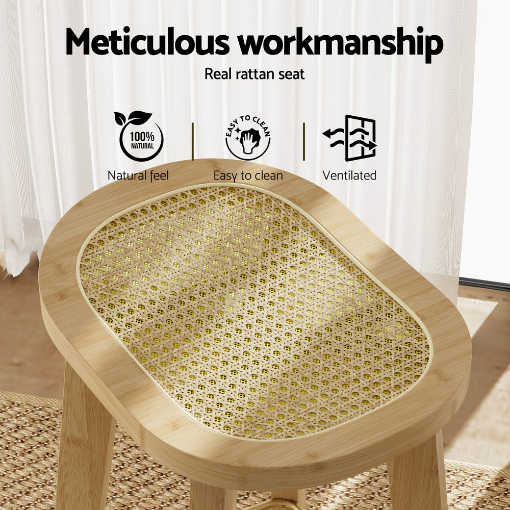 Clara Rattan Counter Stool - Natural (Set of 2)