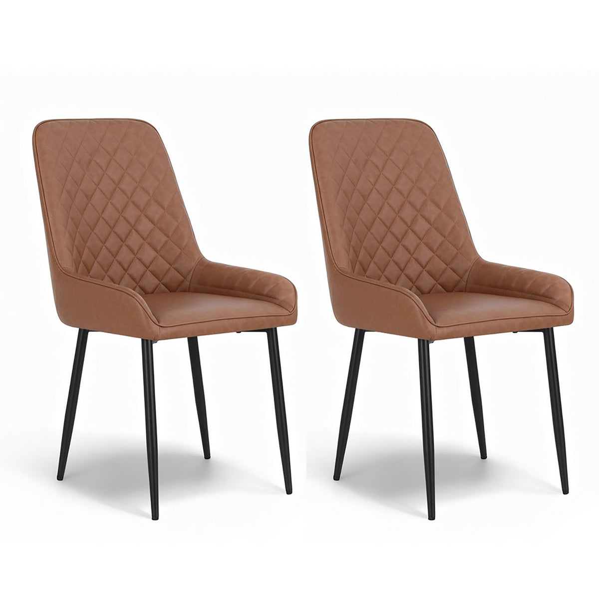 Lucas PU Leather Dining Chair - Brown (Set of 2)