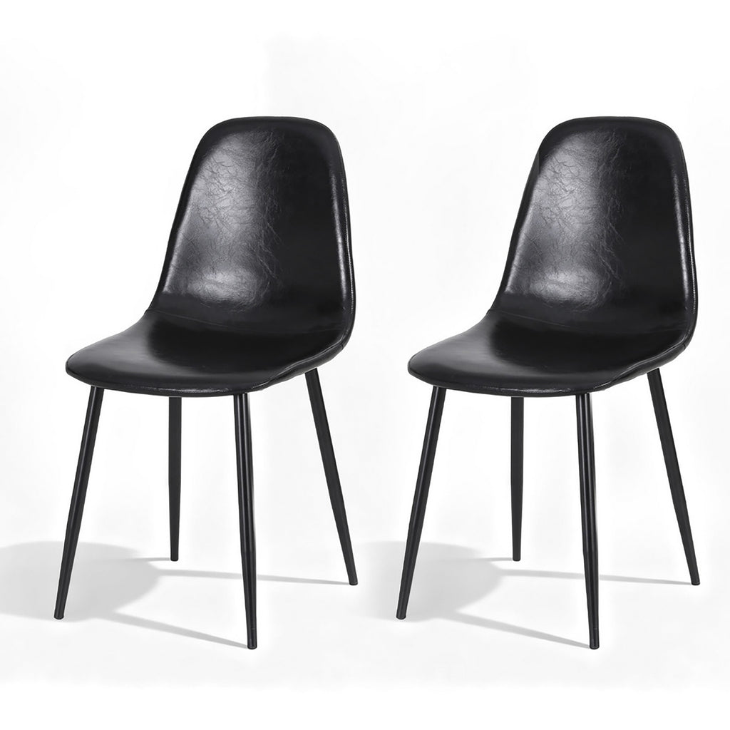 Harrison PU Leather Dining Chair - Black (Set of 2)
