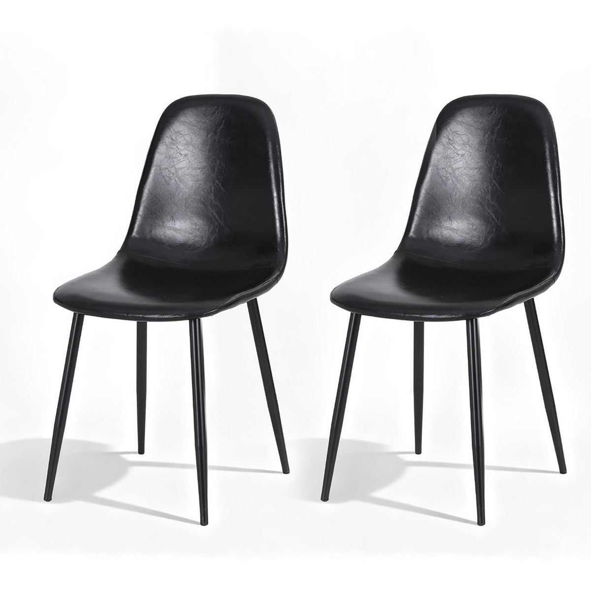 Harrison PU Leather Dining Chair - Black (Set of 2)