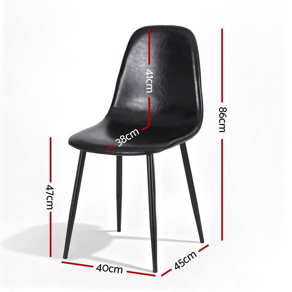 Harrison PU Leather Dining Chair - Black (Set of 2)
