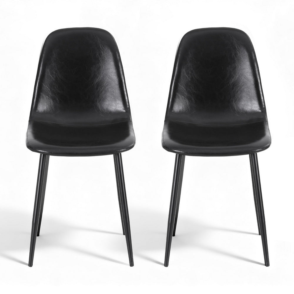 Harrison PU Leather Dining Chair - Black (Set of 2)