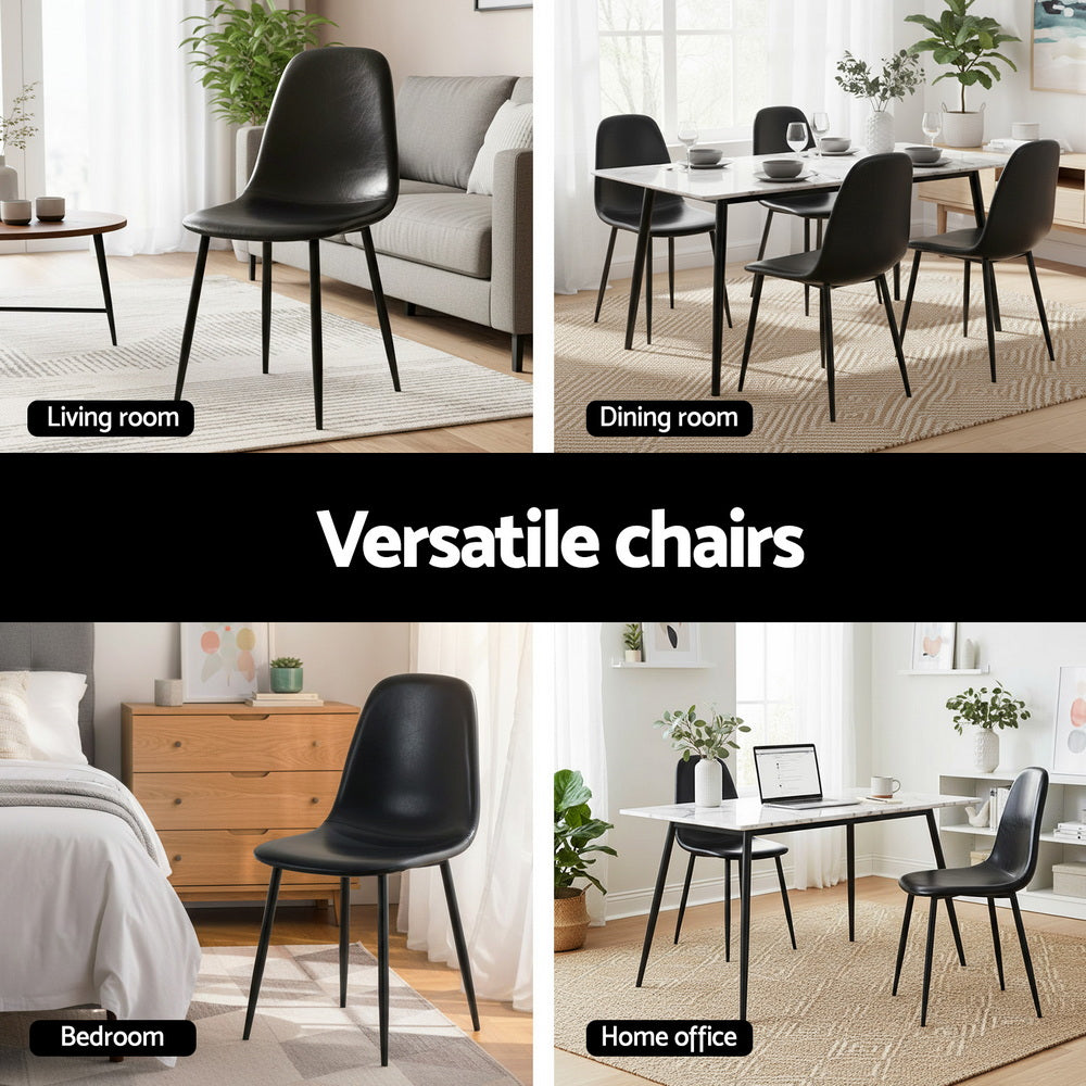 Harrison PU Leather Dining Chair - Black (Set of 2)