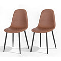 Harrison PU Leather Dining Chair - Brown (Set of 2)