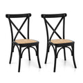 Mattea Rattan Dining Chair - Black (Set of 2)