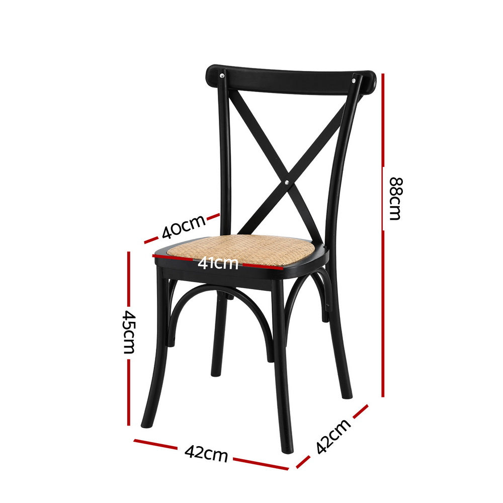 Mattea Rattan Dining Chair - Black (Set of 2)