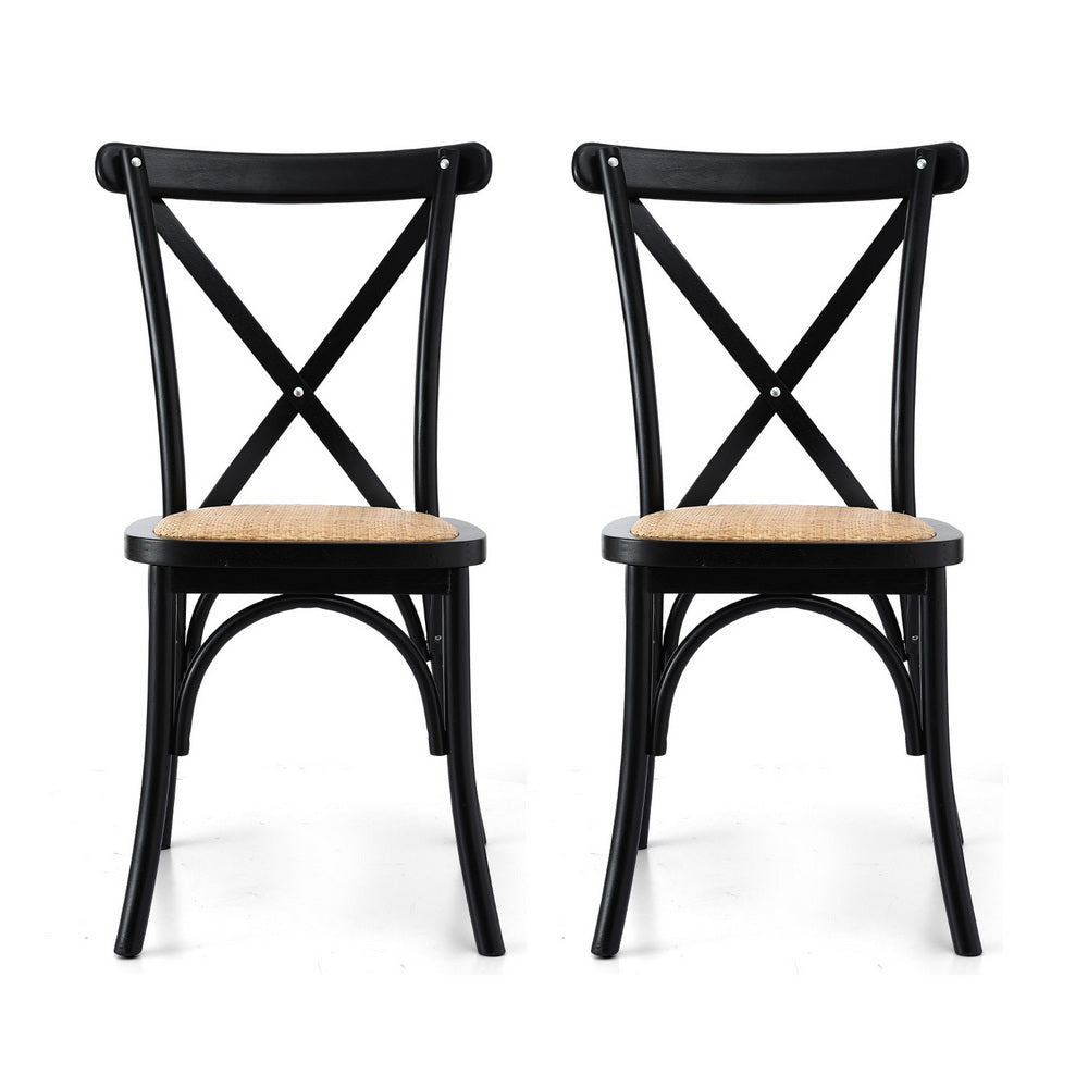 Mattea Rattan Dining Chair - Black (Set of 2)