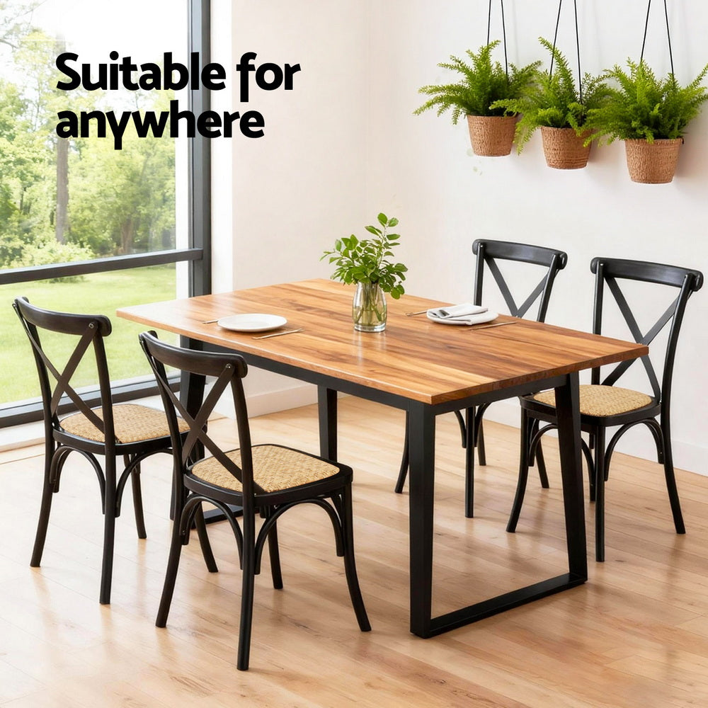 Mattea Rattan Dining Chair - Black (Set of 2)