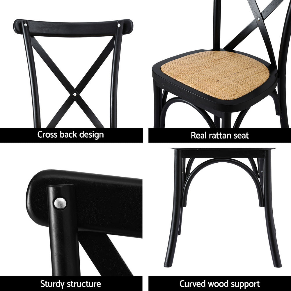 Mattea Rattan Dining Chair - Black (Set of 2)
