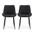 Callum PU Leather Dining Chair - Black (Set of 2)