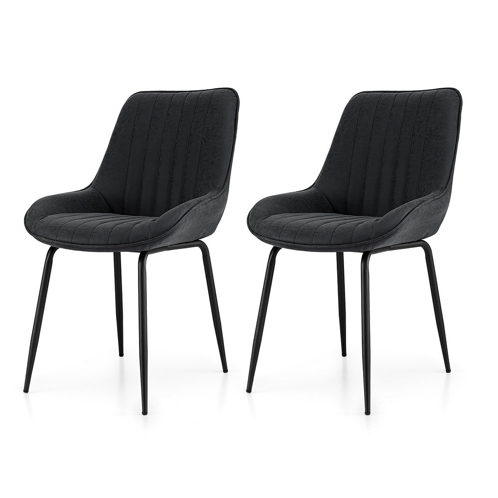 Callum PU Leather Dining Chair - Black (Set of 2)