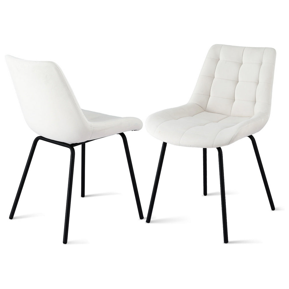 Juliette Velvet Dining Chair - Beige (Set of 2)