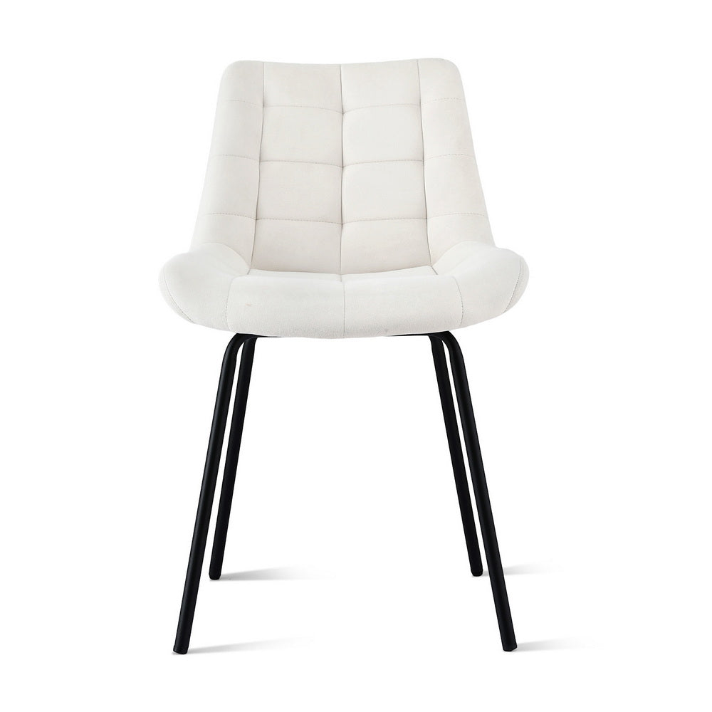 Juliette Velvet Dining Chair - Beige (Set of 2)