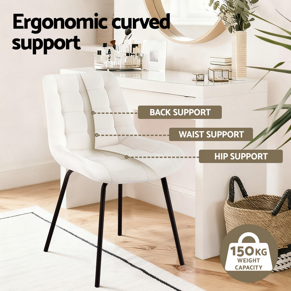Juliette Velvet Dining Chair - Beige (Set of 2)