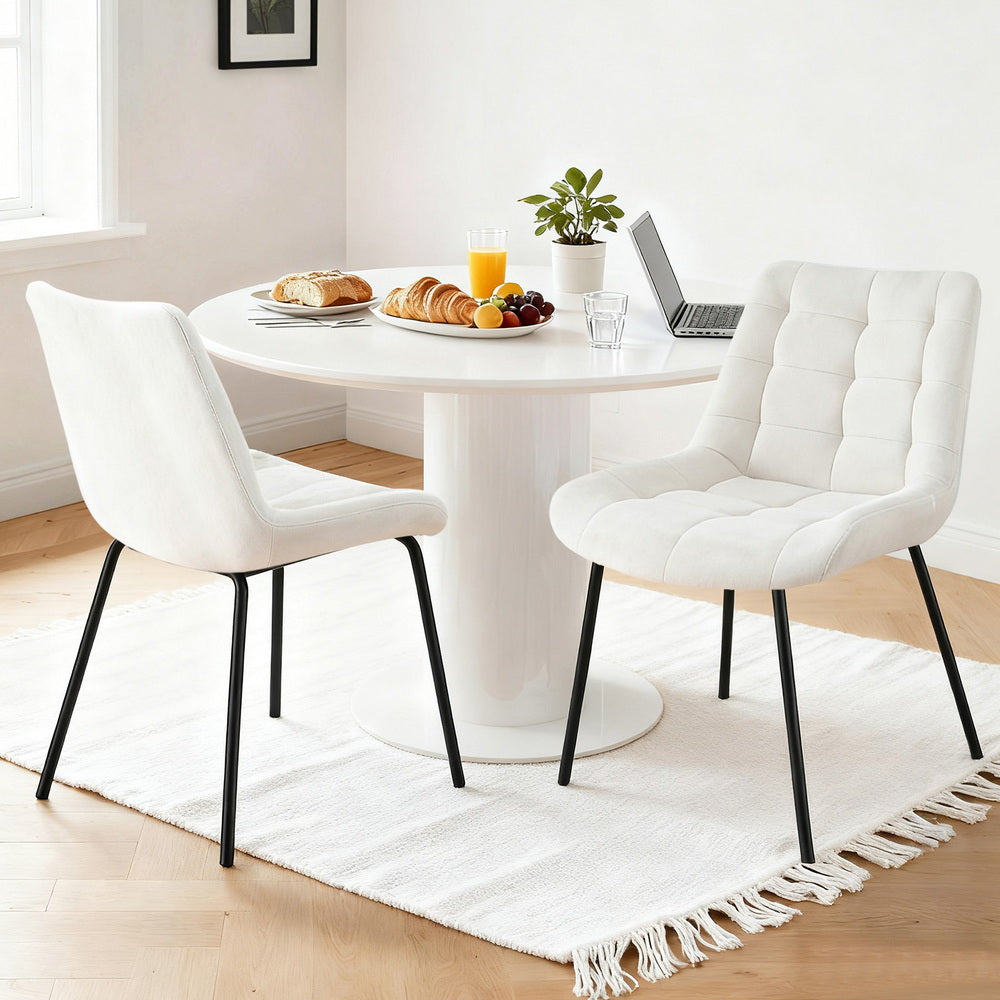 Juliette Velvet Dining Chair - Beige (Set of 2)