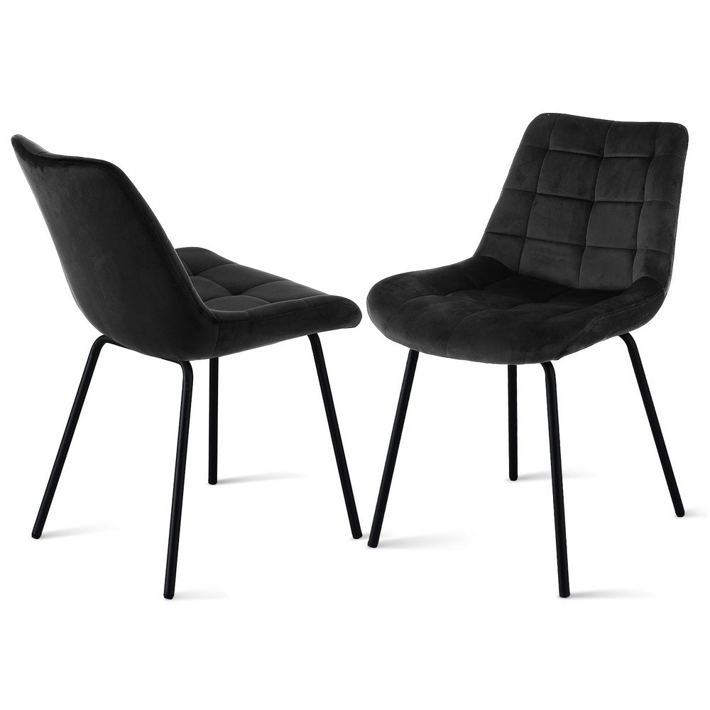 Juliette Velvet Dining Chair - Black (Set of 2)