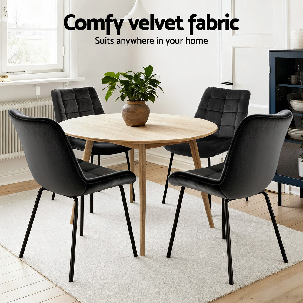 Juliette Velvet Dining Chair - Black (Set of 2)
