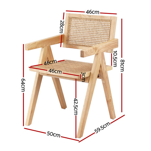 Asher Rattan Dining Chair - Natural (Set of 2)