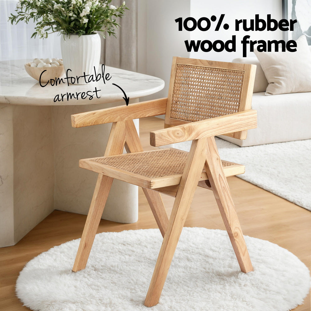 Asher Rattan Dining Chair - Natural (Set of 2)