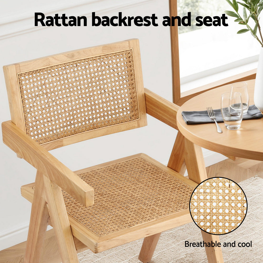 Asher Rattan Dining Chair - Natural (Set of 2)