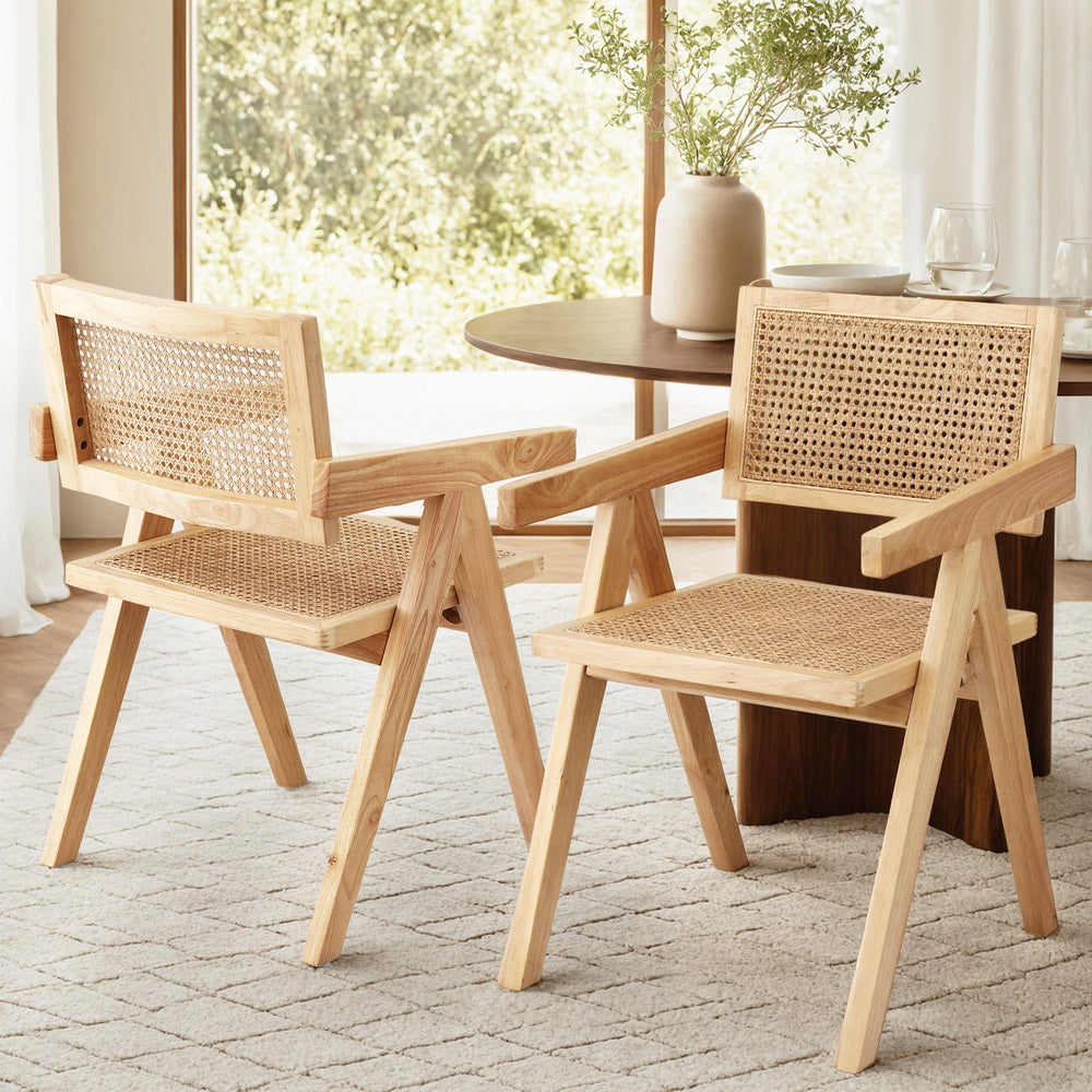 Asher Rattan Dining Chair - Natural (Set of 2)