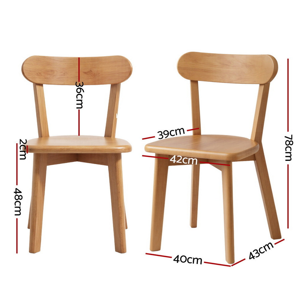 Elena Wooden Dining Chair - Natural (Set of 2)