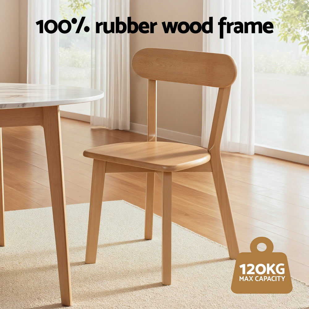 Elena Wooden Dining Chair - Natural (Set of 2)