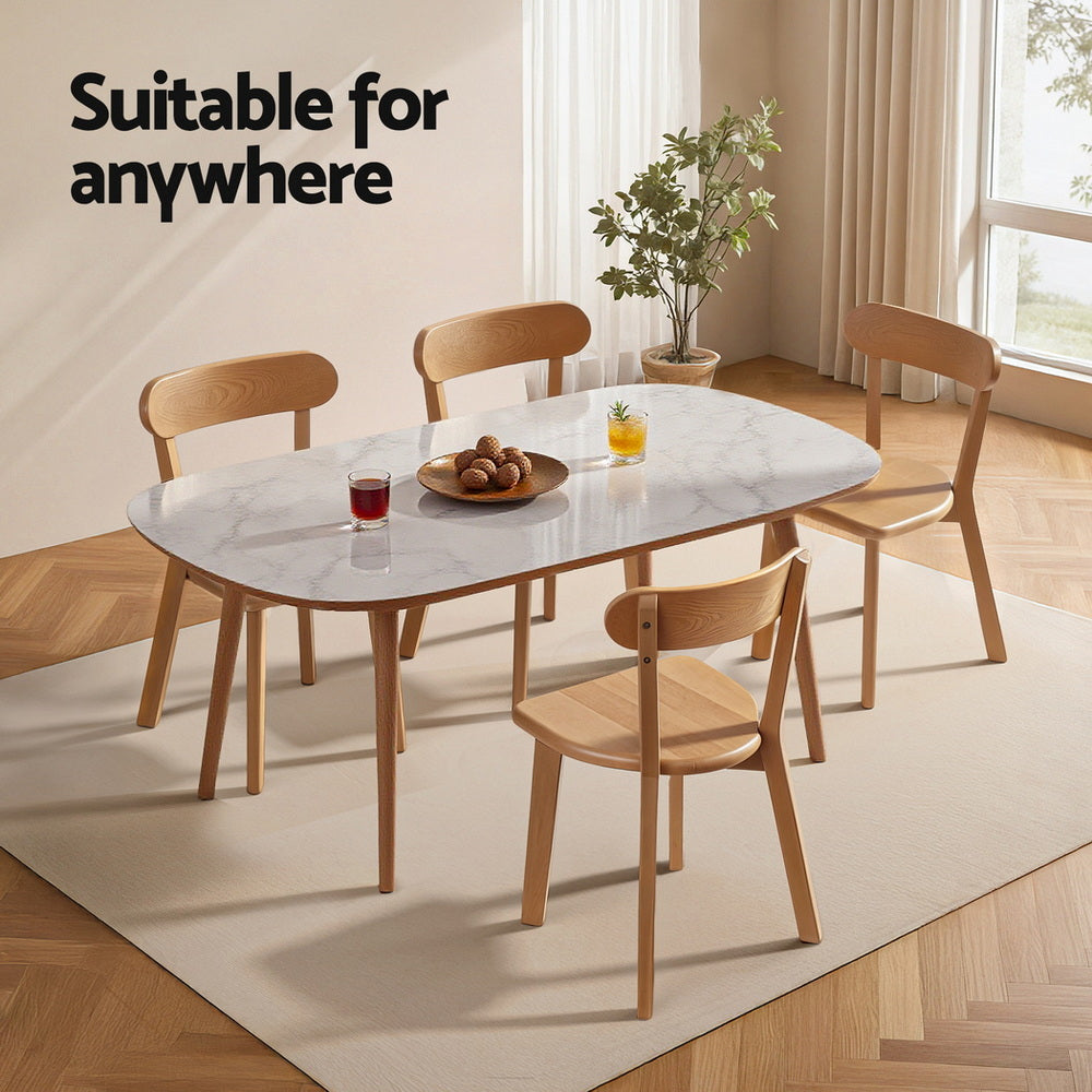 Elena Wooden Dining Chair - Natural (Set of 2)