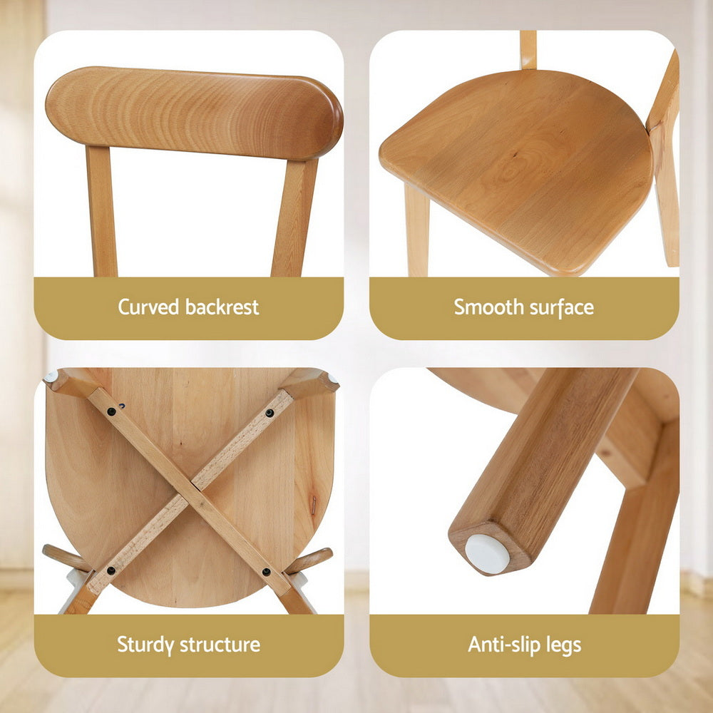 Elena Wooden Dining Chair - Natural (Set of 2)