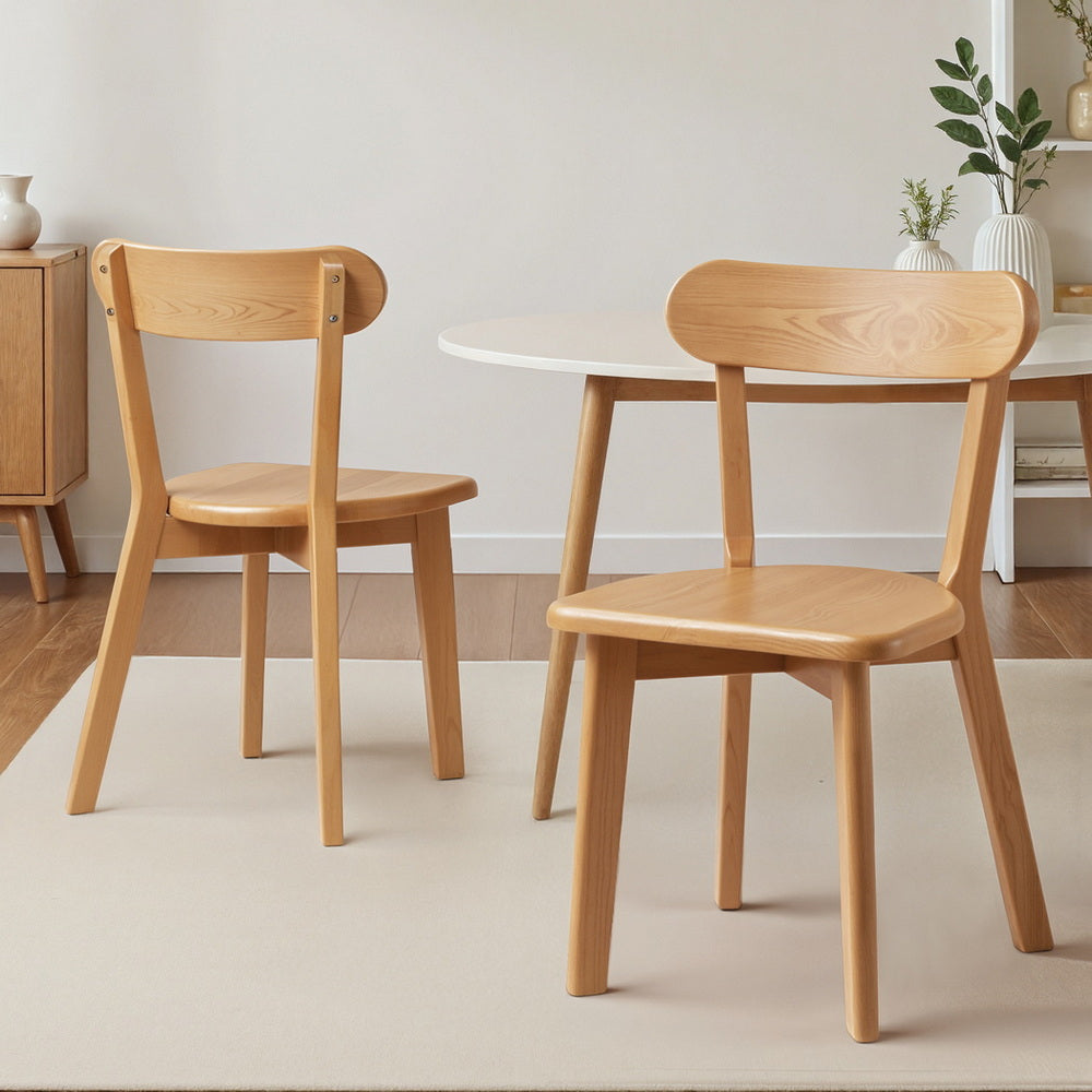 Elena Wooden Dining Chair - Natural (Set of 2)