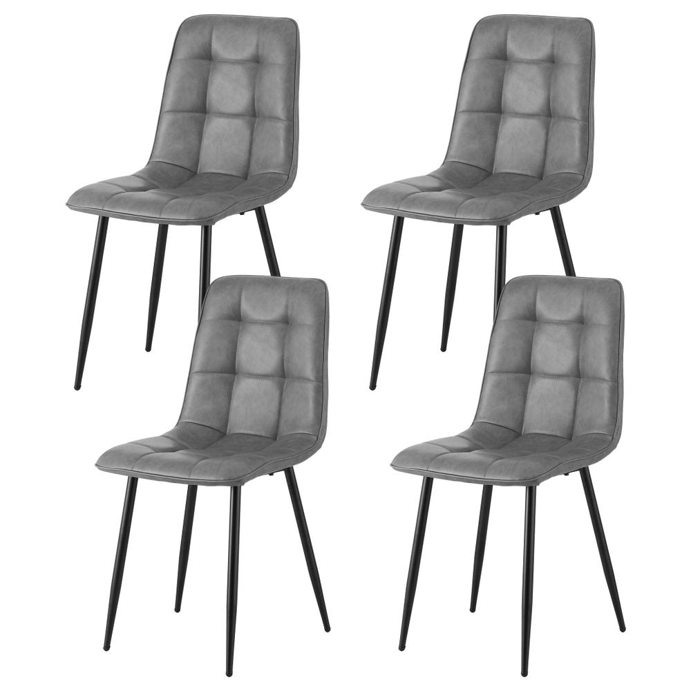Daphne PU Leather Dining Chair - Grey (Set of 4)