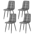 Daphne PU Leather Dining Chair - Grey (Set of 4)