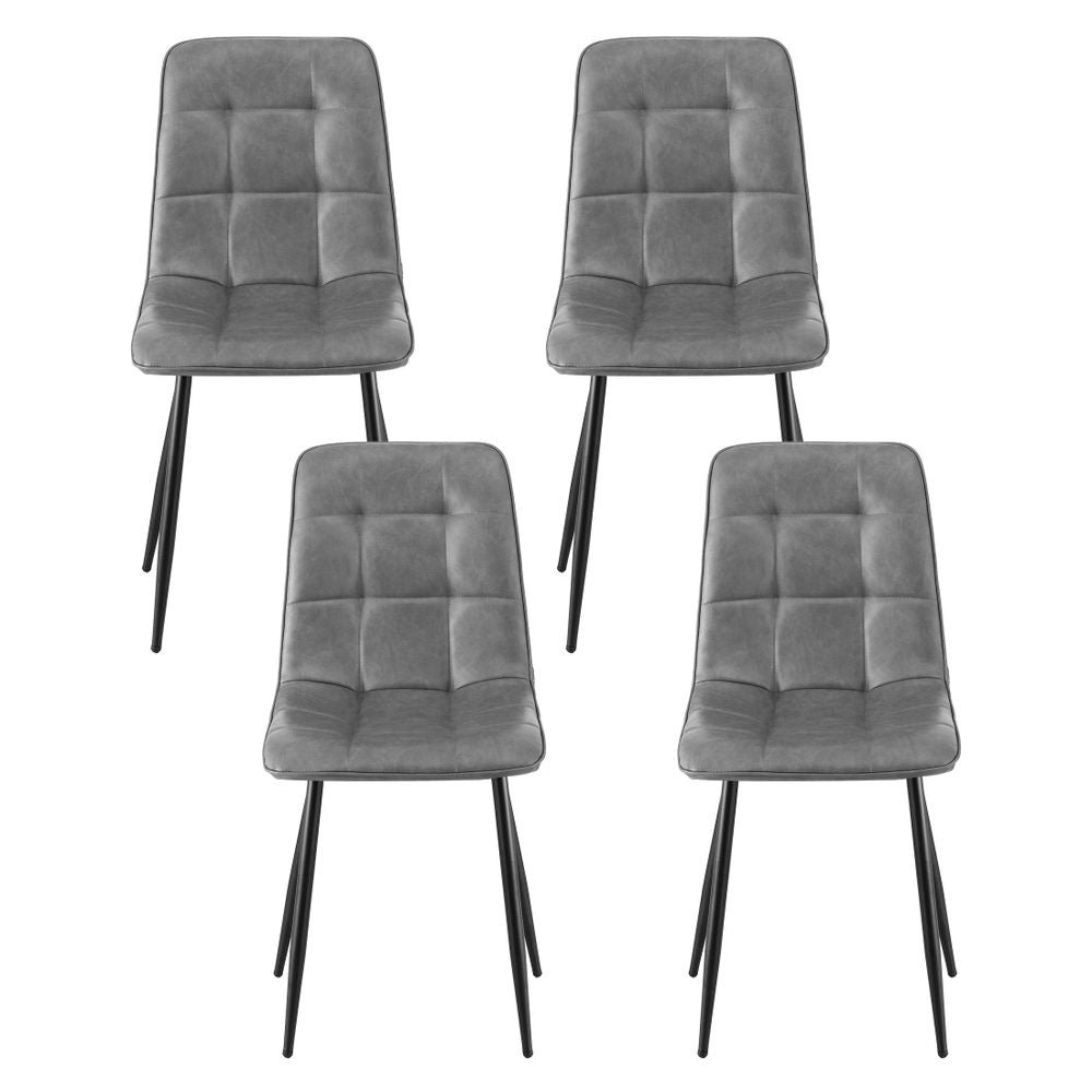 Daphne PU Leather Dining Chair - Grey (Set of 4)