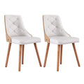 Theo PU Leather Dining Chair - White (Set of 2)
