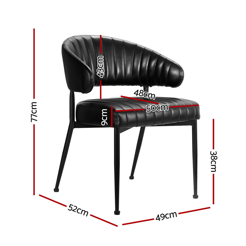 Vivienne PU Leather Dining Chair - Black (Set of 4)