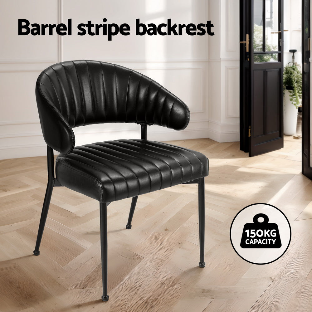 Vivienne PU Leather Dining Chair - Black (Set of 4)