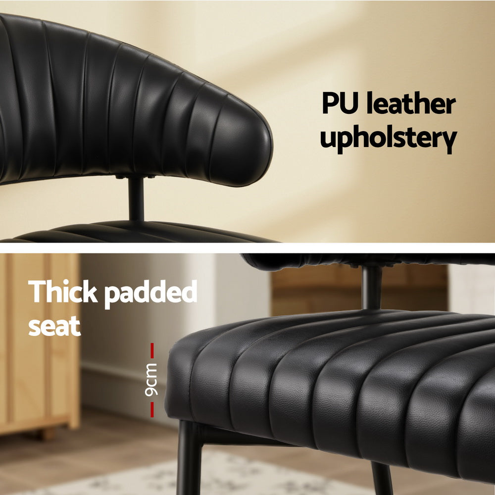 Vivienne PU Leather Dining Chair - Black (Set of 4)