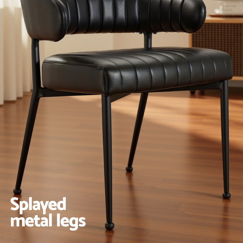 Vivienne PU Leather Dining Chair - Black (Set of 4)