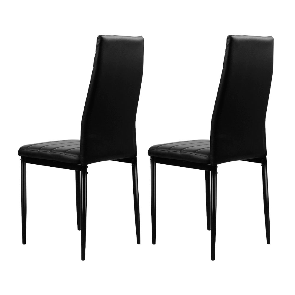 Arlo PVC Leather Dining Chair - Black (Set of 4)